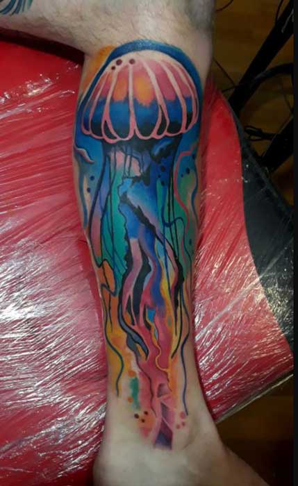 color-jellyfish-tattoo-Fayetteville