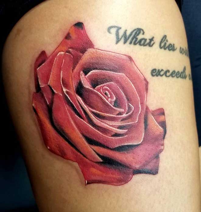 3D rose tattoo 3D rose tattoo