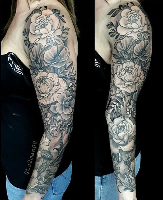 floral theme tattoos