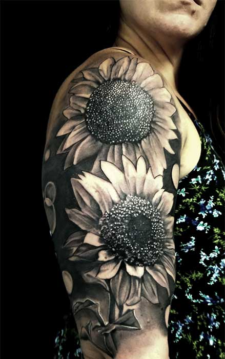 realistic-sun-flower-tattoo