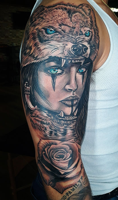 native-american-girl-tattoo gallery