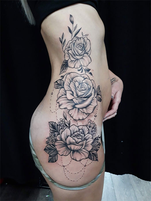 roses tattoo on ribs roses tattoo on ribs