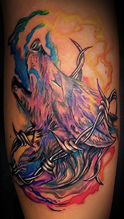 wolf tattoo in color wolf tattoo in color